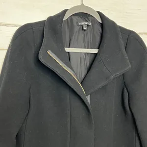 J.Crew Mercantile Black Wool Blend Zip Front Coat Women’s Size 6 thumbnail 9