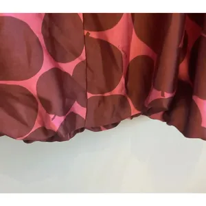 Juicy Couture Pink Brown Apple Print Bubble Hem Silk Mini‎ Dress Size 8 Y2K thumbnail 8