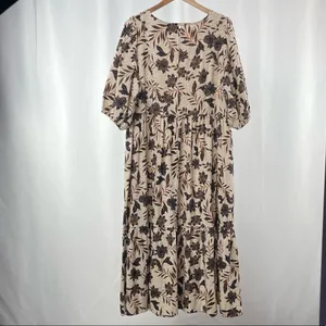 Eloquii Floral Puff Sleeve Midi Dress‎ in Cream Size 16 thumbnail 9