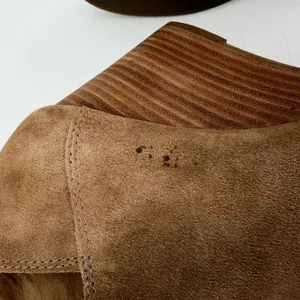 Lucky Brand Boots Women 8.5M Brown Leather Suede Wedge Heel Yakeena Ankle Bootie thumbnail 8