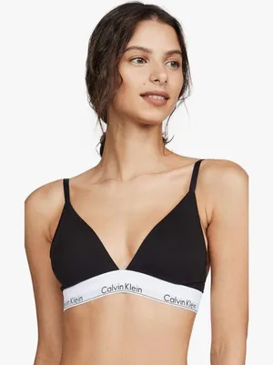 Calvin Klein Women's Modern Cotton Lightly Lined Triangle Wireless Bralette thumbnail 1