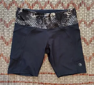 MPG Sport | Women's Black Gray Athletic‎ Workout Athleisure Biker Shorts, Size M thumbnail 1
