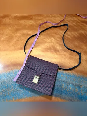 Vintage Brooks Brothers Red Fleece Crossbody bag houndstooth plaid thumbnail 5