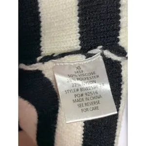 Altar’d State Sweater Womens XS Ivory Black Stripe Collared Coastal Preppy Knit thumbnail 12