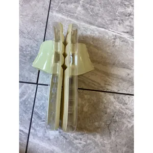 Tory Burch Bubble Jelly Slides Pale Lime Yellow Double T Logo Sandals Womens 7B thumbnail 5
