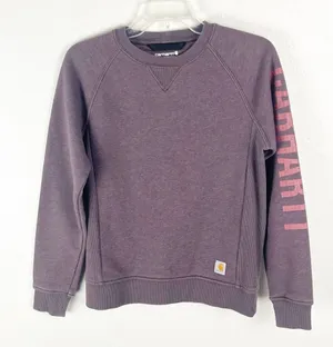 CARHARTT Blackberry Relaxed Fit Graphic Spellout Long Sleeves Sweatshirt Size XS thumbnail 1