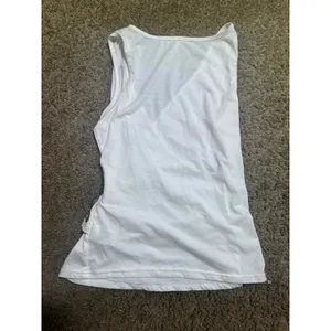 Shein Women White Sleeveless Surplice V-Neck Side Button Ruched Wrap Top Small‎ thumbnail 4