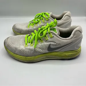 Nike Lunarglide 4 Athletic Sneakers Sz 8.5 Neon Green & White Lunarlon thumbnail 6