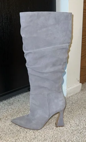 Vince Camuto Women's Grey Suede Knee-High Slouch Boot with Pointed Toe thumbnail 1