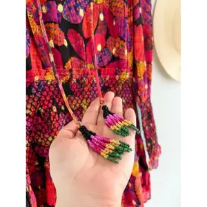 Farm Rio‎ | NWT Heart Daisy Smocked Mini Dress Floral Long Sleeve | Sz XS thumbnail 6