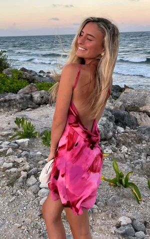 Open Back One Shoulder Pink Size XS thumbnail 1