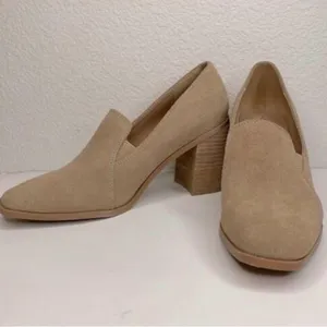 JOIE Beige Suede Block Heel Mules Shoes 8.5 NWOB thumbnail 3