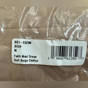 Show Me Your Mumu NWT‎ Faith Maxi Dress Soft Beige Chiffon Size M Bridesmaid thumbnail 4
