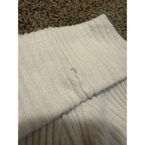 Banana Republic Off-The-Shoulder Ribbed Knit Sweater Cream XS thumbnail 4