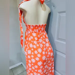 Billabong Hung Up Linen Floral Maxi Dress size Small thumbnail 7