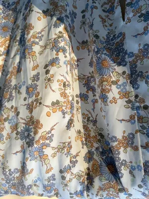 Abercrombie & Fitch Blue and Yellow Floral Halter Midi Dress Size L thumbnail 3