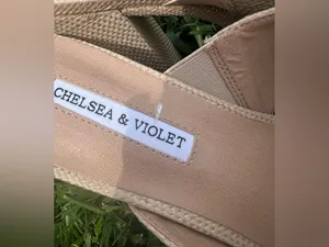 Chelsea & Violet Doris Raffia Knot Tan Chunky Block Sandals Size 9M thumbnail 4