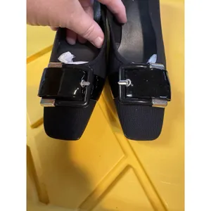 Stuart Weitzman black fabric and patent leather buckle pumps Size 6.5 M thumbnail 5