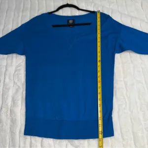 American Eagle Outfitters Blue Crew Neck‎ 3/4 Sleeve Cotton Sweater Top Sz.S thumbnail 7