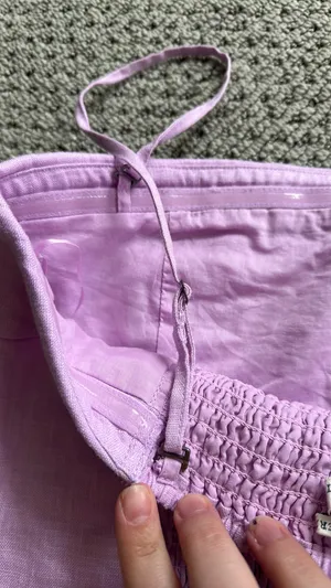 Abercrombie Removable straps cropped linen top thumbnail 5