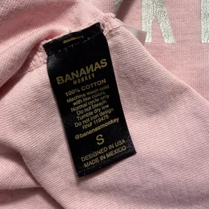 Bananas Monkey Graphic T Shirt Womens Small Pink Streetwear Tee Cotton thumbnail 6