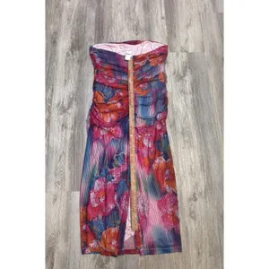 Anthropologie The Soleil Slim Strapless‎ Ruched Mesh Dress Size XL thumbnail 6