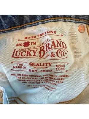 Lucky Brand Boyfriend Mid Rise Flare Patchwork Jeans Size 0/25R Cotton Hemp thumbnail 7