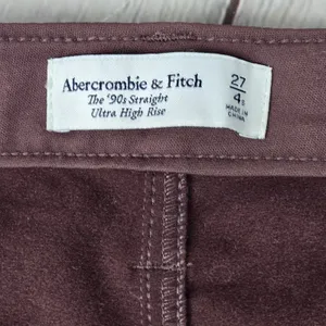 Abercrombie & Fitch 90s Straight Ultra High Rise Faux Leather Pants Brown 27/4S thumbnail 4