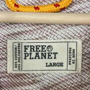 FREE PLANET Knit Hooded Sweatshirt Hoodie Large thumbnail 12