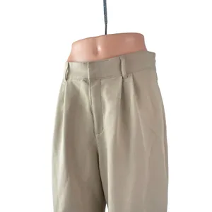 Abercrombie & Fitch Women's Beige Pleated High Rise Wide Leg Trousers Pants M thumbnail 3