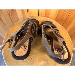 Sofft Women's Sandal Size 6 Block Heel Caged Brown Leather Slingback thumbnail 5