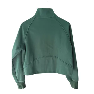 Green Quarter Zip Pullover Sweatshirt Small Golf Tennis Preppy Athleisure thumbnail 3