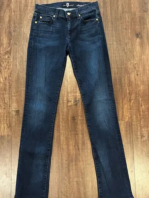 7 for All Mankind Straight Leg Women Size 27 Blue Jean Low Rise Dark Wash thumbnail 1