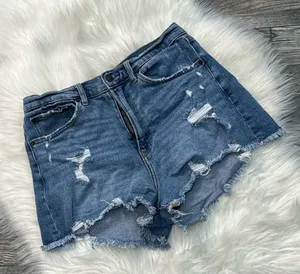 Abercrombie & Fitch High Rise Distressed Denim Cutoff Shorts thumbnail 1