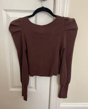 Knit Long Sleeve Top Brown Size M thumbnail 4