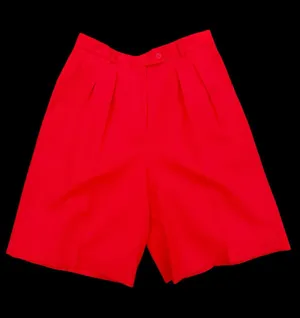 VTG Preston & York Wool Shorts Womens 12 Red Pleated High Waist Lined 90s 26W thumbnail 1