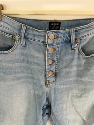 J. Crew Light Blue Skinny Jeans with Distressed Knees high raise 30 thumbnail 3