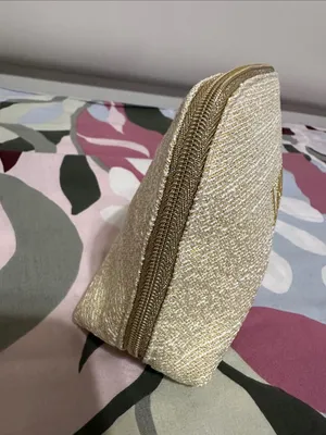 Christian Dior Gold Metallic Embroidered Novelty Cosmetic Pouch thumbnail 3