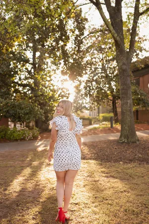 Lulus Mini Polka Dot Dress Black White graduation/wedding thumbnail 2