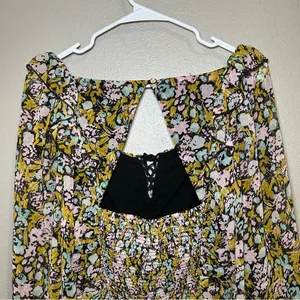 Free People Mabel Balloon Sleeve Floral Boho Blouse Women’s Size Medium thumbnail 9