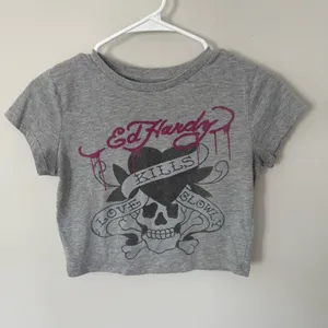 Ed Hardy Skull Graphic Baby Tee Crop Top thumbnail 2