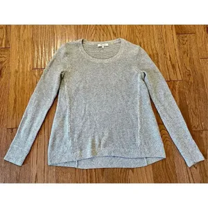 Madewell cotton blend grey knit crewneck sweater xxs thumbnail 3