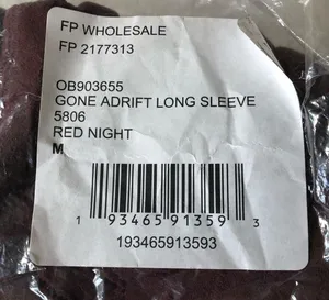 Free People Movement Gone Adrift Seamless Long Sleeve Red Night New Medium thumbnail 8