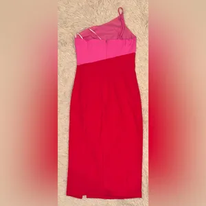 NWOT Petal & Pup Xiomar Pink midi over shoulder Dress sz 8 thumbnail 5