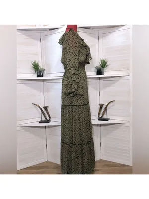Misa LosAngeles Dress chiffon Green Dot Ruffle whimsigoth fairy festival boho XS thumbnail 7
