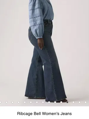 Levi’s Ribcage Bell denim jeans highest rise stretch 32 thumbnail 3