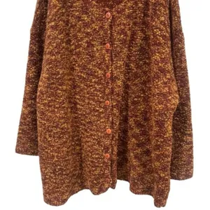 Venezia Vitale‎ Rust Orange Knit Button up Wool Blend Cardigan Cozy Cabincore 3X thumbnail 4