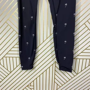 Alala Base Tight Leggings Palm Tree‎ Print Embroidered Stretch Black Size XS thumbnail 5