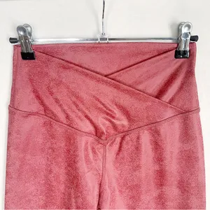 OFFLINE X AERIE | Pink Wax Coated Crossover Leggings Sz M thumbnail 5