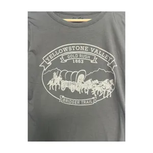 John Galt Tee Shirt Womens Small Gray Yellowstone Valley Graphic Western Casual thumbnail 4